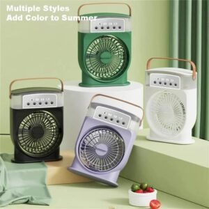 Rechargeable Air Cooler Fan With Mist Flow