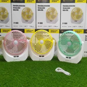 JY Super Rechargeable Fan and Light with Power Bank-2 বছরের ওয়ারেন্টি