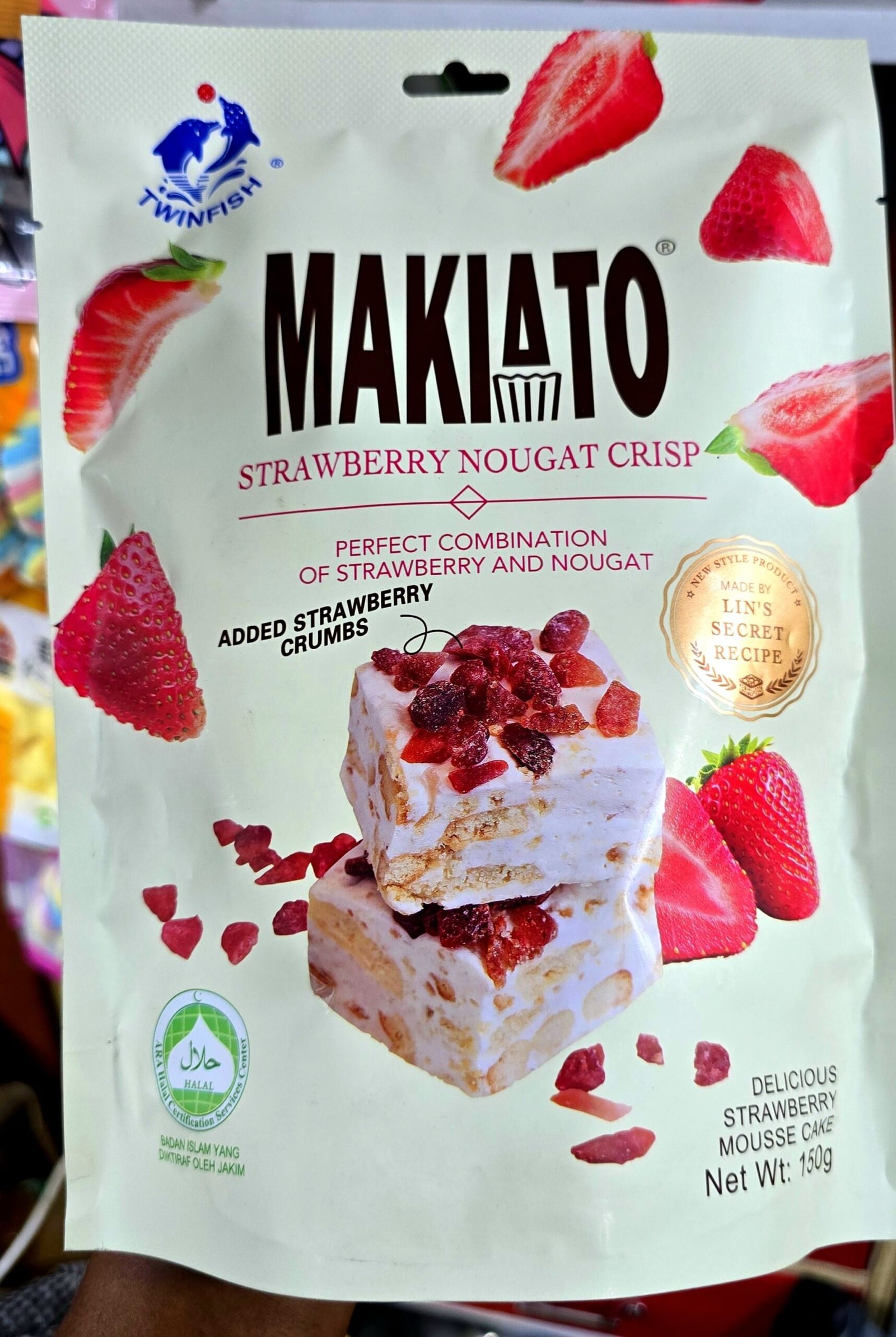 Twinfish Makiato Strawberry Nougat Crisp (150g) - Image 4