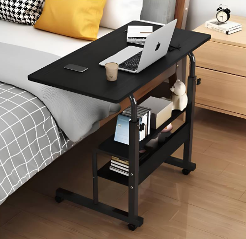 double layer adjustable table ( black )